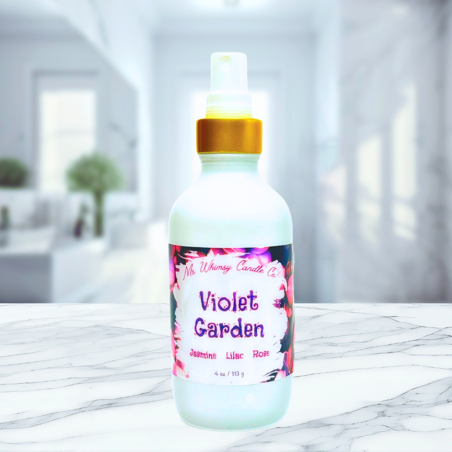Violet Garden | Jasmine, Lilac, & Rose 4 oz Room & Linen Spray  | Floral
