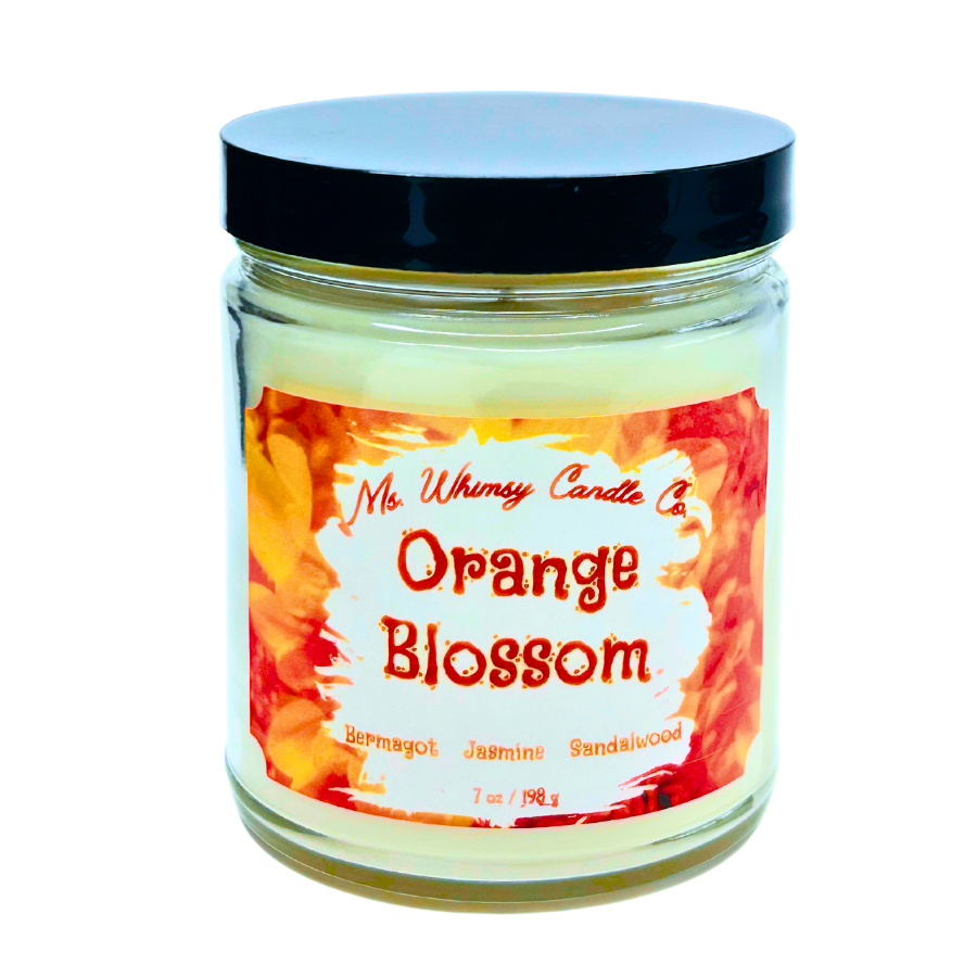 Orange Blossom | Bergamot, Sandalwood , & Jasmine 9 oz Scented Candle | Floral & Woodsy