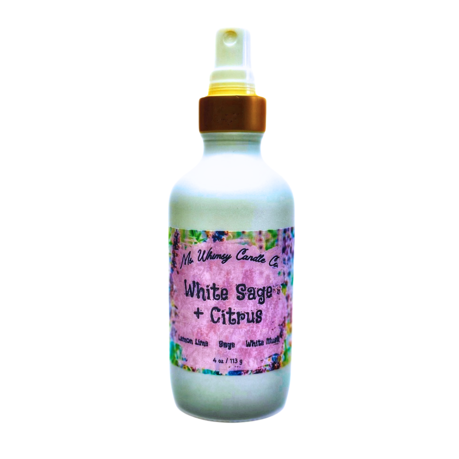 White Sage & Citrus | Sage, White Musk, & Lemon-Lime 4 oz Room & Linen Spray | Fresh & Clean