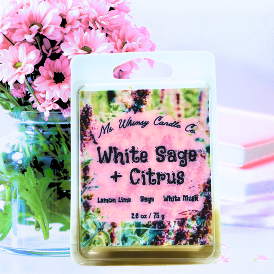 White Sage & Citrus | Sage, White Musk, & Lemon-Lime  Scented Wax Melts | Fresh & Clean
