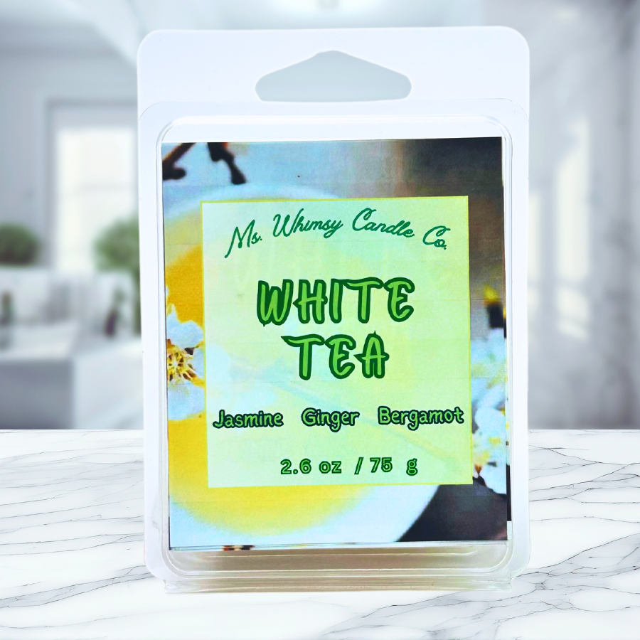 White Tea | Ginger, Lemon, & Jasmine Scented Wax Melt | Fruity & Floral