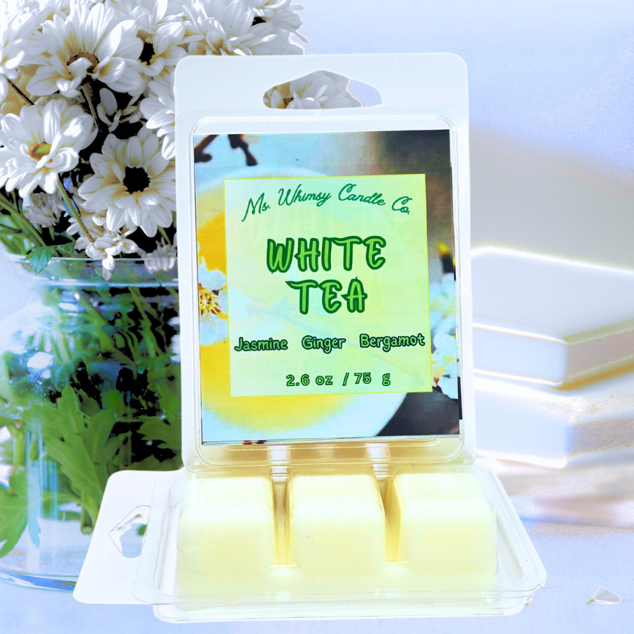 White Tea | Ginger, Lemon, & Jasmine Scented Wax Melt | Fruity & Floral