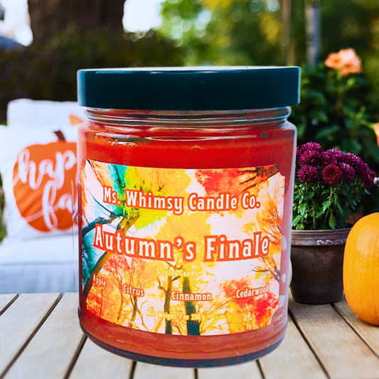 Autumn's Finale | Spiced Apple & Cedarwood 9 oz Scented Candle | Warm & Woodsy | Cozy Fall Aroma