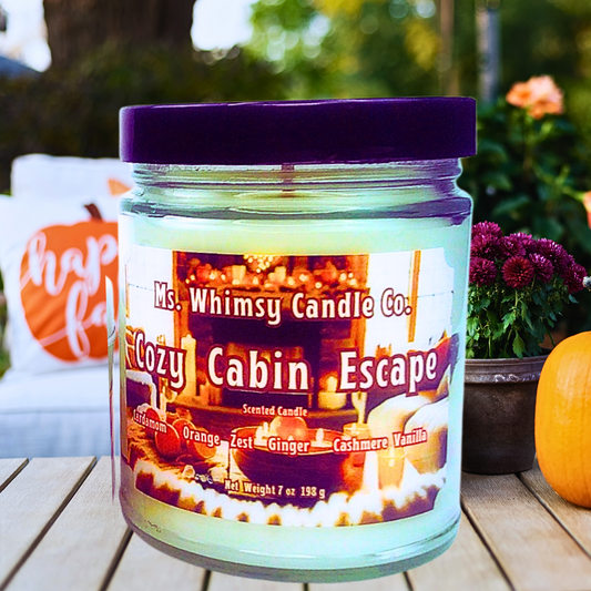 Cozy Cabin Escape | Cardamon, Orange Zest, & Ginger 9 oz Scented Candle | Woodsy & Citrus | Cozy Fall Aroma