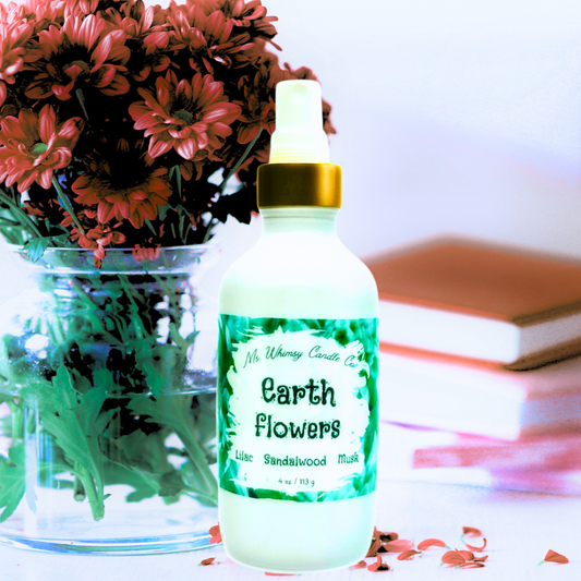 Earth Flowers | Lilac, Sandalwood, & Sweet Musk 4 oz Room & Linen Spray  | Fresh Sweet Floral
