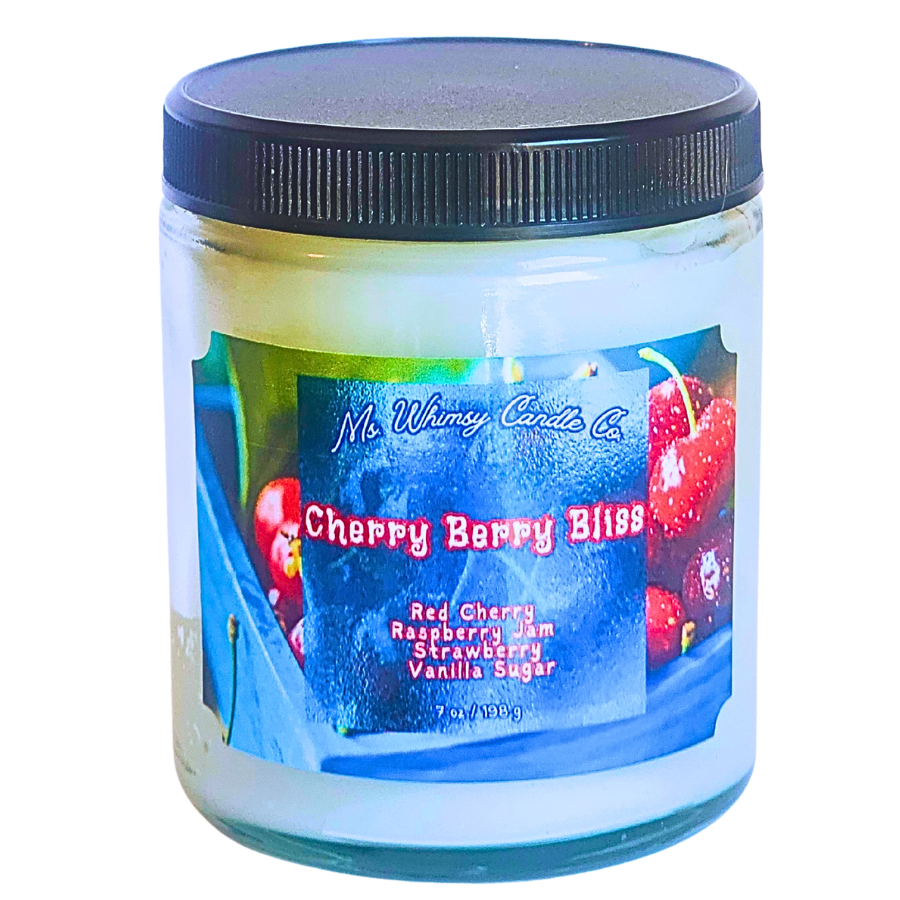 Cherry Berry Bliss | Red Cherry  Raspberry Jam  Vanilla Sugar  |  9 oz Scented Candle | Sweet Fruity | Cozy Fall Aroma