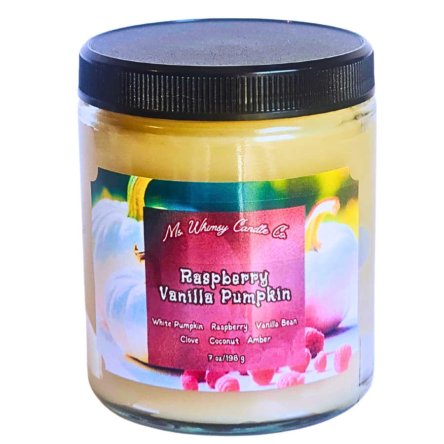 Raspberry Vanilla Pumpkin | White Pumpkin  Raspberry  Vanilla  |  9 oz Scented Candle | Sweet Fruity | Cozy Fall Aroma