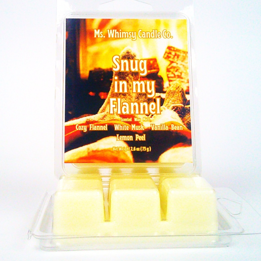 Snug in my Flannel | White Musk & Vanilla Bean Scented Wax Melt | Warm & Soothing | Winter Fragrance