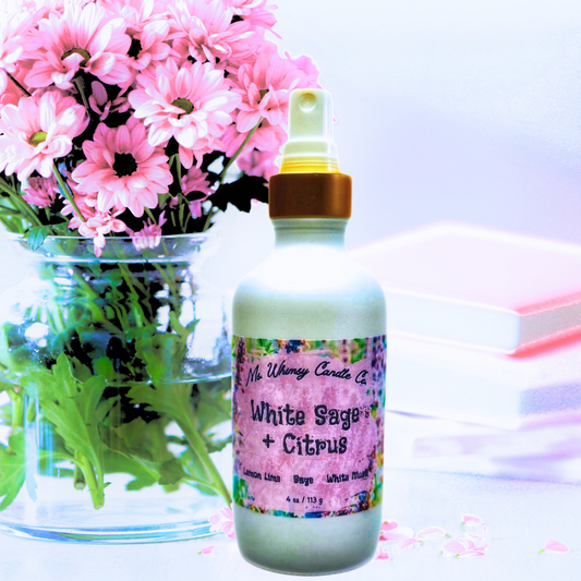 White Sage & Citrus | Sage, White Musk, & Lemon-Lime 4 oz Room & Linen Spray | Fresh & Clean